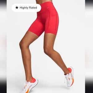 Nike Women's Dri-FIT Go Firm-Support High-Waisted 8" Shorts w/Pockets